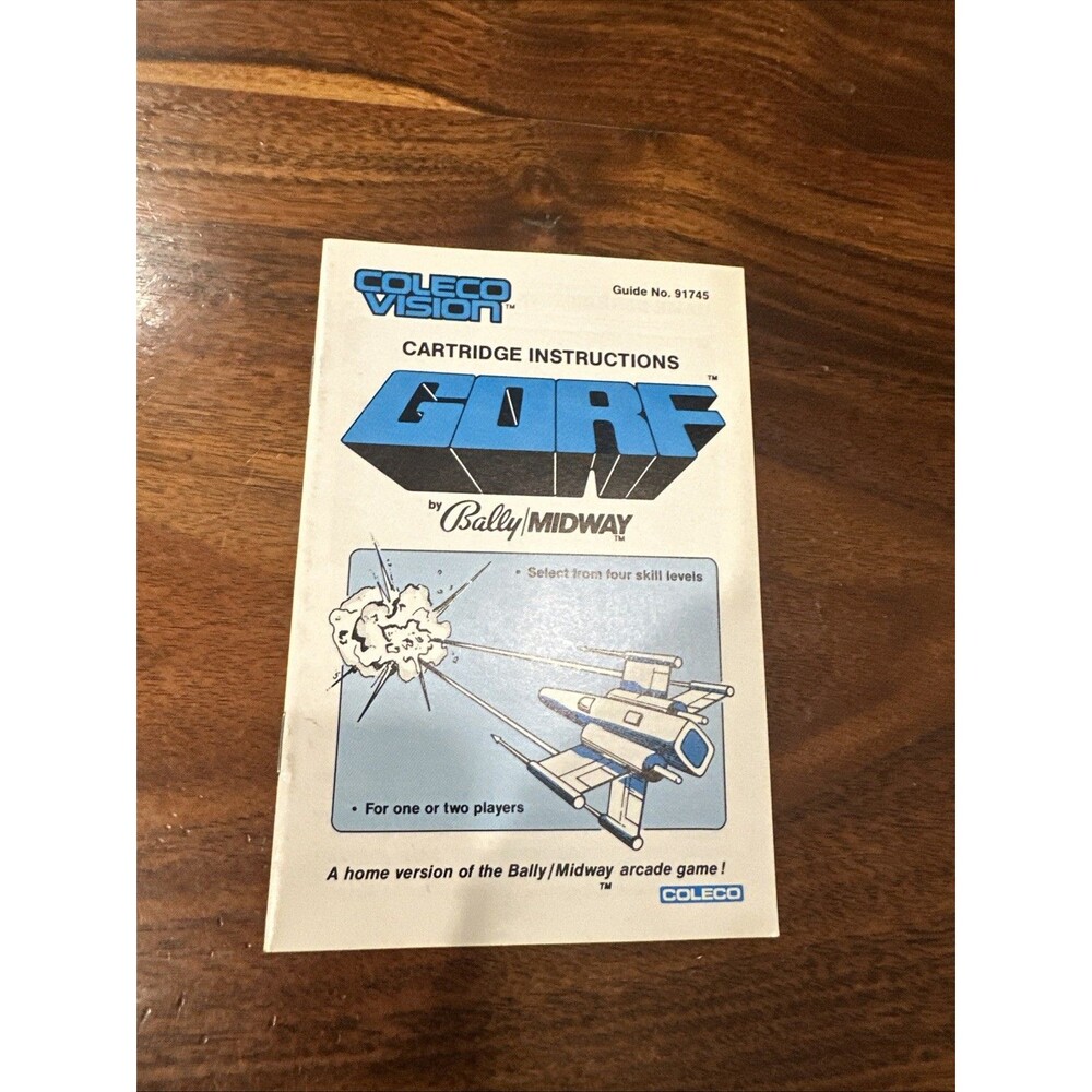 Coleco Vision Gorf Instruction Manual Only